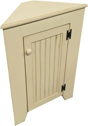 Miniatura 11 de Armario de esquina de madera maciza con puerta (salvia vieja)