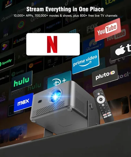 Miniatura 2 de Magcubic Proyector inteligente 4K con WiFi y Bluetooth, 800 ANSI, TV Stick integrado, enfoque automático y Keystone, control de voz, proyector