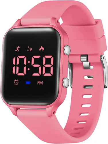 Miniatura 23 de Relojes digitales para niños y niñas, reloj deportivo con rastreador de fitness, podómetro, alarmas, cronómetro, no necesita aplicación, reloj