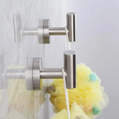 Miniatura 4 de kimzcn Ganchos de acero inoxidable cepillado para toallas, ropa de baño, garaje, hotel, armario, armario, esponjas, gancho para bata, montaje