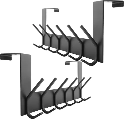 Miniatura 17 de WEBI - Perchero de 6 ganchos para abrigos, para colgar sobre la puerta, ideal para colgar toallas, ropa y abrigos en la puerta del baño Blanco