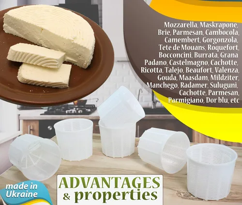 Miniatura 5 de PetriStor Molde de queso suave para hacer queso de 1.85 cuartos de galón, molde para hacer queso, molde en forma de queso crema, suministros caseros