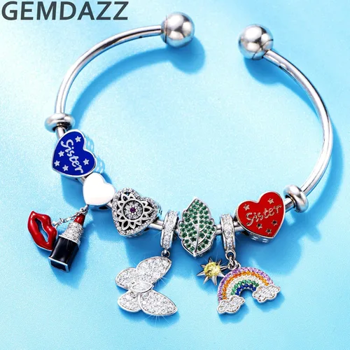 Miniatura 3 de GEMDAZZ Dijes temáticos de animales en plata de ley 925, bonito oso polar 3D, rana, cigarra, mariquita, abeja, libélula para pulseras europeas