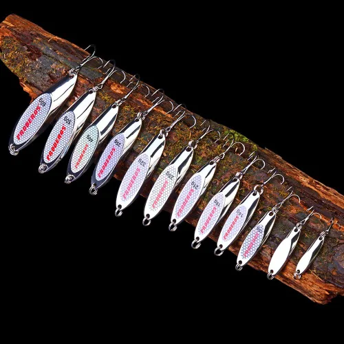 Miniatura 5 de PROBEROS Cucharas de pesca señuelos cebos para lubina, aparejos de cebo de jigging con ganchos agudos, cuchara de metal duro, señuelo de pesca