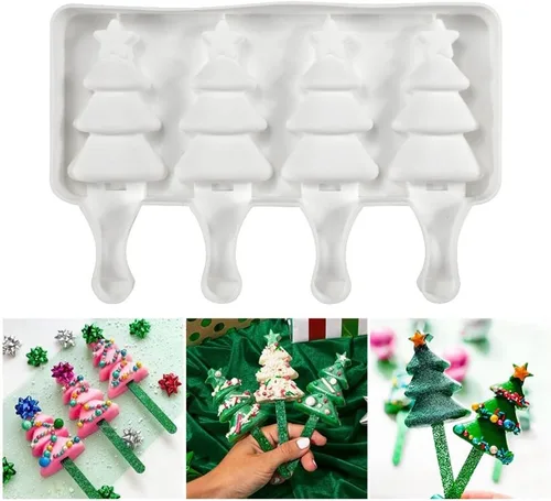 Miniatura 23 de Molde de silicona para paletas de helado, molde de silicona suave y liso para bricolaje, hecho en casa, helado, caramelo, pastel, molde Tipo 4