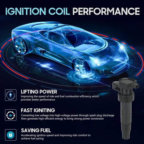 Miniatura 2 de Paquete de 6 bobinas de encendido con 6 bujías de iridio compatibles con Hyundai Azera Entourage Santa Fe Sonata Veracruz Kia Optima Sedona 3.3L