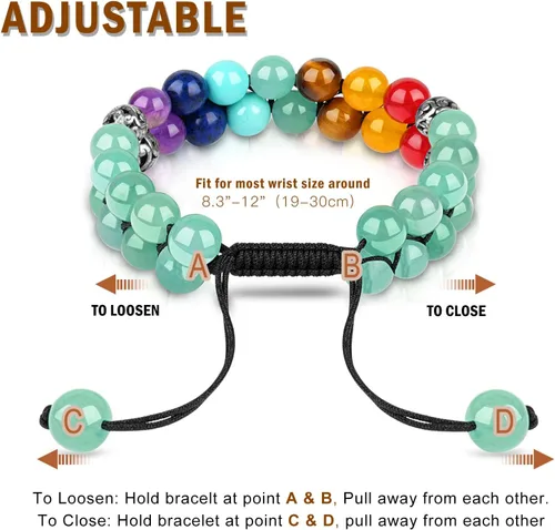 Miniatura 6 de Pulsera de triple protección, ojo de tigre malvado de ojo y obsidiana negra de 0.315 in, pulsera curativa para hombres y mujeres, pulsera curativa