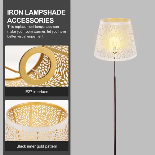 Miniatura 4 de Pantalla de lámpara de metal, sombra de árbol de hierro, sombra de lámpara E27, clip en la mesa, pantalla hueca, accesorios de luz para lámpara