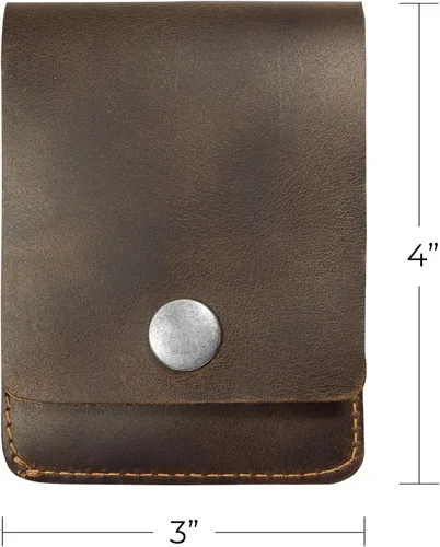 Miniatura 6 de Hide & Drink, Cartera vertical con bolsillo frontal con ranura para tarjetas, almacenamiento compacto para billetes, tarjetero, cuero de grano