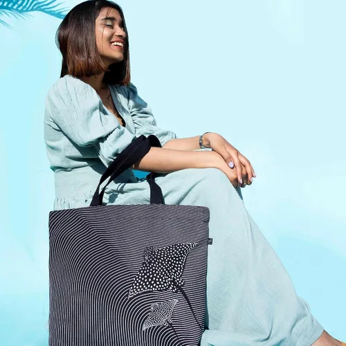 Miniatura 71 de Ecoright Bolsa de lona estética para mujer, bolsa grande con cremallera y bolsillo, bolsa de mano para mujer, para yoga, trabajo, playa