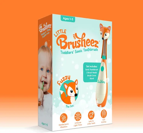 Miniatura 8 de Brusheez cepillo de dientes sónico para niños pequeños - cepillo de dientes seguro y suave para edades 1-3 con temporizador de 2 minutos iluminado
