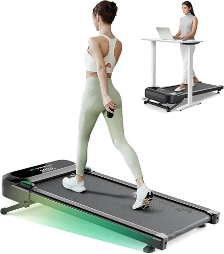 Miniatura 10 de UREVO Auto Incline Walking Pad with AI App, Brushless Quiet Motorized Treadmill for Apartments, 9% Power Incline Standing Desk Treadmill, 12-Point