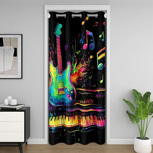Miniatura 17 de Castle Fairy Cowboy Boots Door Curtain for Doorways Privacy Bohemia Musical Guitar Doorway Curtain Western Rustic Cowgirl All Season Blackout