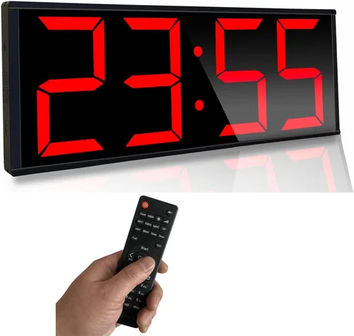 Reloj temporizador de gimnasio en casa extra grande de 17.3 pulgadas, temporizador de intervalo de entrenamiento programable, reloj de pared