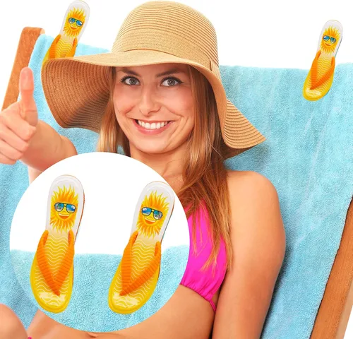 Miniatura 7 de PERFORMORE Clips para toallas de playa, paquete de 2, clips portátiles para toallas, clips de seguridad para sillas de playa, terraza, patio