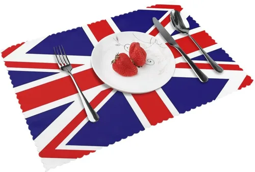 Miniatura 14 de Rectangular Placemats Set of 4, Heat Resistant Flag of Hawaii American Printed Kitchen Dining Table Mats