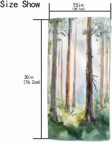 Miniatura 2 de HGOD DESIGNS Toallas de mano con acuarela, árbol natural, toalla de mano suave para baño, cocina, yoga, gimnasio, toallas decorativas de 15 x 30