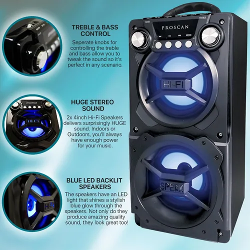 Miniatura 5 de Altavoz portátil con Bluetooth, Sylvania Negro
