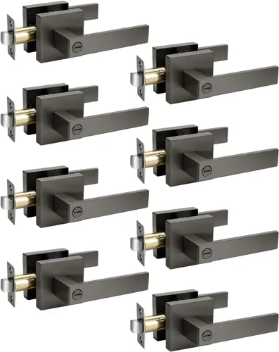 Miniatura 163 de KNOBWELL - Juego de cerradura con 1 picaporte resistente para puertas de una cara, ideal para puertas interiores reversibles, 0.93 libras