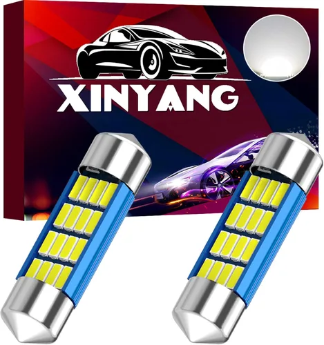 Miniatura 17 de XINYANG 2 piezas Bombilla LED festoon 578 para auto de 41mm 42mm 1.65 pulgadas, bombilla 211-2 extremadamente brillante, 20 chipsets SMD 4014, libre