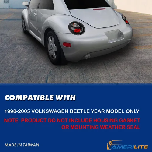 Miniatura 6 de AmeriLite Luces traseras cromadas transparentes Altezza para Volkswagen Beetle 1998-2005 - lado del pasajero y del conductor Cromo
