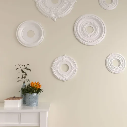Miniatura 7 de Ekena Millwork CM12ATCGS Medallón de Techo Attica (Se Adapta a Doseles de hasta 3 1/2"), Pátina Verde Cobre Pintada a Mano
