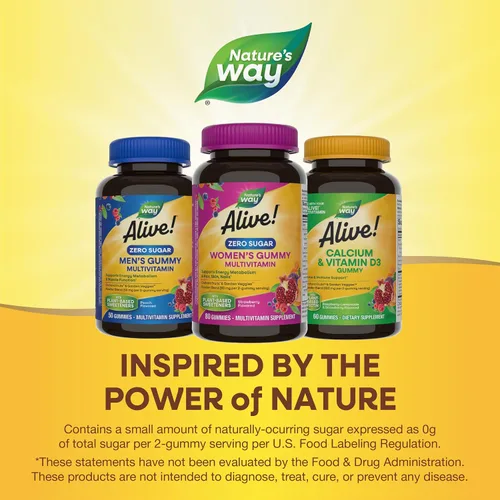 Miniatura 6 de Nature's Way ¡Alive! Zero Sugar Multivitaminas en gomitas para mujer, metabolismo energético*, cabello, piel, uñas*, vitaminas B, sin alcoholes