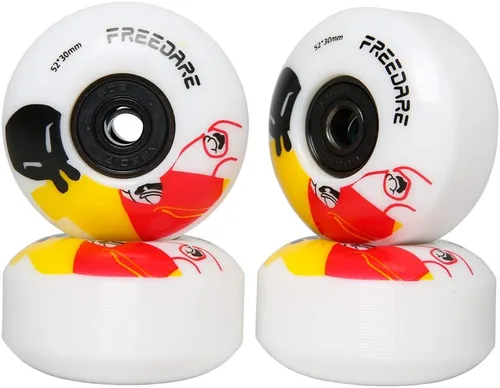 Miniatura 6 de FREEDARE Ruedas para monopatín de 2.047 in y rodamientos, espaciadores instalados 92A Street Wheels Skateboards Trucos (paquete de 4)