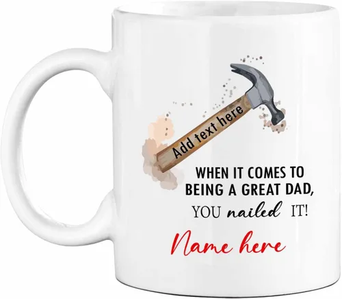 Miniatura 11 de Marco de fotos personalizado para niños, taza de café de regalo para papá y papá, taza de café blanca con texto en inglés "Dad We Love You", taza
