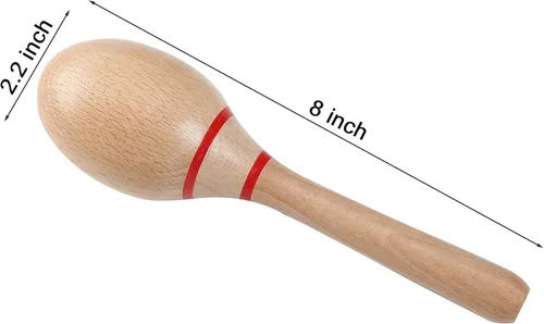 Miniatura 2 de Maracas, Profesional de madera Rumba Shakers mano percusión sonajeros instrumento musical latino con ritmo claro de salsa para adultos niños fiesta