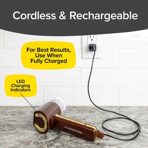 Miniatura 4 de Depurador de caballos de fuerza Gold Edition, mayor duración de la batería, energía eléctrica, recargable, gira 350 RPM, impermeable, 5 cabezales