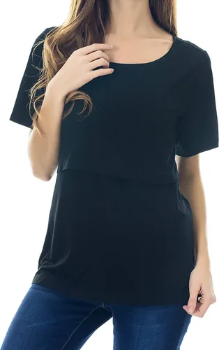 Miniatura 5 de Smallshow - Camisetas de mujer para maternidad, manga corta prendas de lactancia