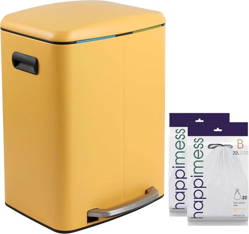 Miniatura 9 de happimess HPM1005A Marco Rectangular Basurero de 10.5 galones con Doble Cubo y Tapa de Cierre Suave, Moderno, Minimalista, Resistente a Huellas