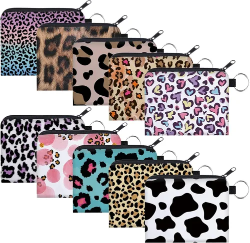 Miniatura 8 de Bolsa de maquillaje, bolsa de viaje, bolsa de cosméticos, organizador de artículos de tocador con cremallera pequeña para mujer, Paquete de 10