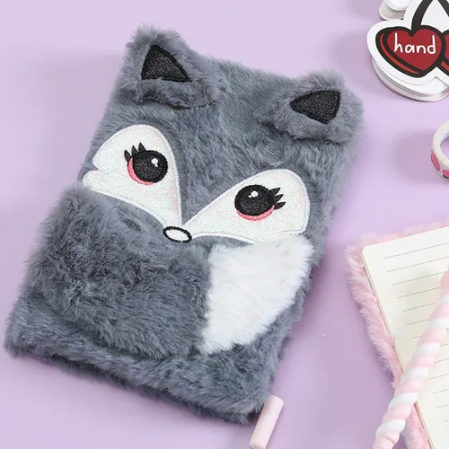Miniatura 9 de Cuaderno de felpa difusa con bonito diario de oso de dibujos animados para niños y niñas para escribir dibujos (A5, 160 páginas rayadas)