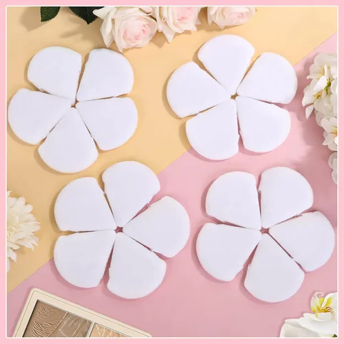 Miniatura 2 de Thrilez 20 piezas Borla de Polvo Triangular, Borlas de Polvo Suelto Borlas de Maquillaje para Polvo Facial, Borla de Polvo Fijador para Maquillaje