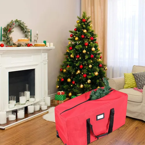 Miniatura 4 de Bolsa de almacenamiento para árbol rodante de Navidad, se adapta a árboles navideños desmontados de hasta 7.5 pies de alto, 22 pulgadas de alto x 16
