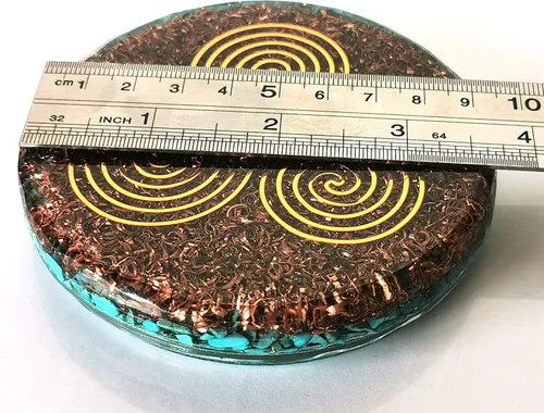 Miniatura 4 de Grande 4 "cristales turquesas Metatron's Cube Merkaba Coaster Placa de carga de agua Cúpula de energía