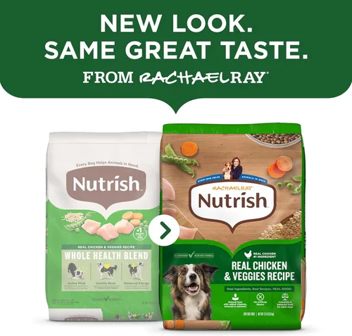 Miniatura 2 de Nutrish Rachael Ray - Comida seca para perros adultos, receta de pollo y verduras reales, bolsa de 5 libras