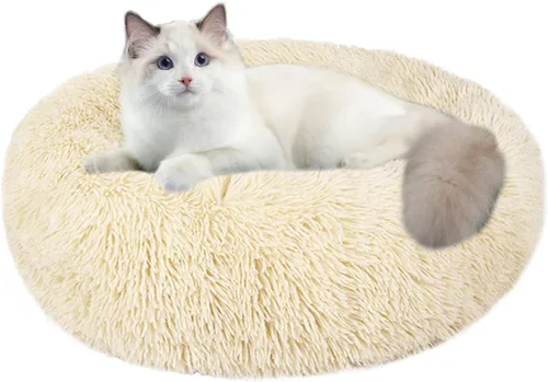 Miniatura 32 de Nisrada Cama para perros pequeños, medianos y grandes, 20 pulgadas, relajante, lavable, redonda, acogedora, suave, cama para mascotas para cachorros
