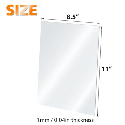 Miniatura 2 de Egofine Láminas de Plexiglás Láminas de Acrílico Paquete de 12 de 8.5x11'' 0.04 de Grosor Plástico Transparente Fundido Cristal Plexi Transparente