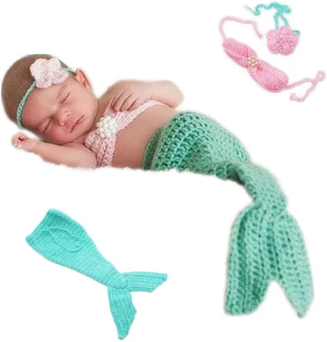 SUNBABY Accesorios de fotografía para recién nacidos, material de lana, traje de fotografía, lindo estilo animal, ropa de ganchillo para bebé