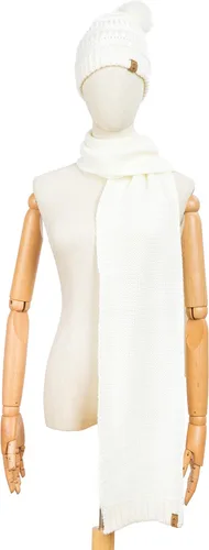 Miniatura 5 de Free Country Bufanda y gorro de punto a juego conjunto térmico de invierno con pompones holgados para mujer