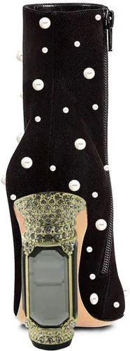 Miniatura 48 de FSJ Botas de tacón alto con punta puntiaguda para mujer, con tacón alto, con cremallera lateral brillante, estilo casual, para uso diario, zapatos