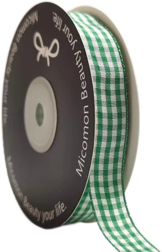 Miniatura 24 de Cinta de cuadros a cuadros vichy marrón 25 yardas cada rollo 100% poliéster (1 pulgada, marrón)