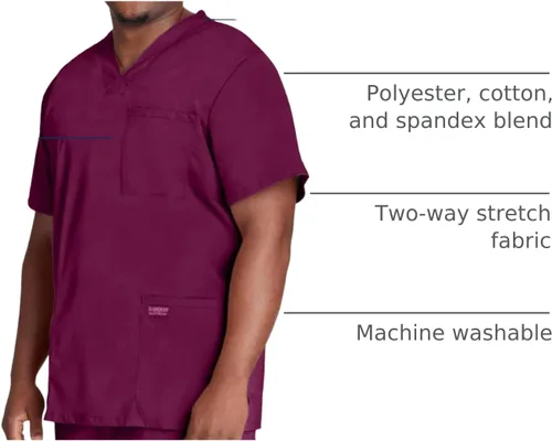 Miniatura 91 de Cherokee WW Professionals WW695 - Camisa de uniforme sanitario para hombre, con cuello en V