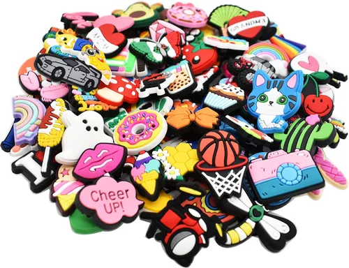 Miniatura 2 de Lote de dijes para zapatos decoración aleatoria de diferentes hebillas encantadoras formas frescas accesorios de zapatos para sandalias y pulseras