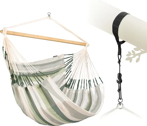 Miniatura 18 de LA SIESTA® - Silla Hamaca Columpio XL King Domingo - Silla Hamaca Colgante Resistente a la Intemperie y a los Desgarros - Silla Hamaca Columpio