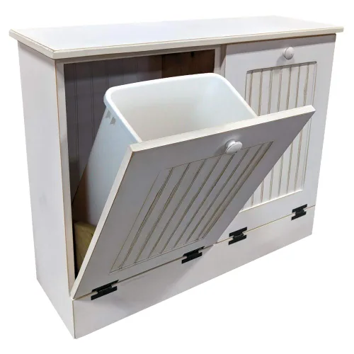 Miniatura 19 de Cubo doble de basura/Recipiente para papelera de reciclaje. Borgoña sólido