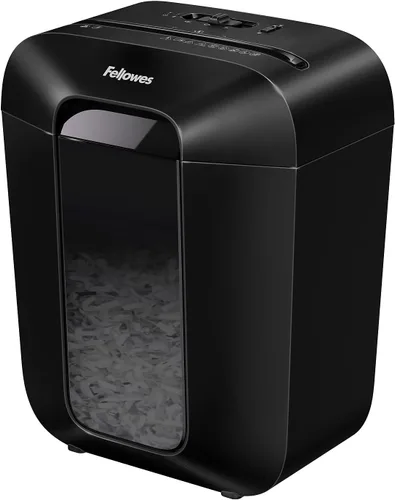 Fellowes Powershred LX45 Trituradora de papel de corte cruzado de 8 hojas, funcionamiento silencioso, 4400201, color negro